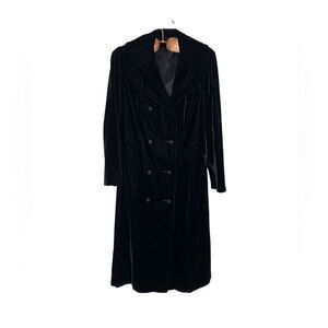 Vintage 1920s Black Velvet Opera Coat | Size M